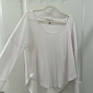 Luck Brand White Waffle Long Sleeve Tee